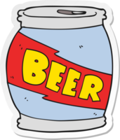 autocollant d'une canette de bière de dessin animé png