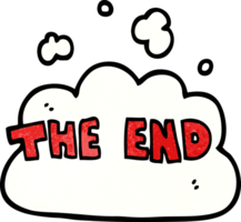 cartoon doodle wording the end png