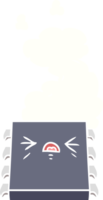 flat color style cartoon overheating computer chip png