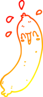 warm gradient line drawing of a happy cartoon sausage png