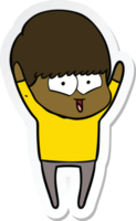 sticker of a cartoon happy boy png