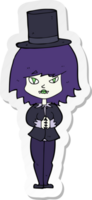 pegatina de una chica vampiro de halloween de dibujos animados png