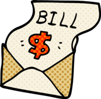 cartoon doodle bill in envelope png