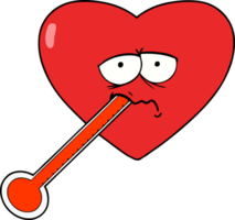 cartoon love sick heart png