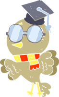 cute flat color illustration of well educated bird png