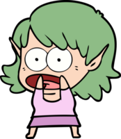 cartoon shocked elf girl png