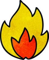 rétro grunge texture dessin animé de une Feu png