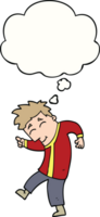 cartoon dancing man with thought bubble png