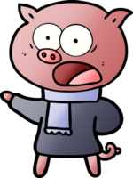 dessin animé cochon criant png