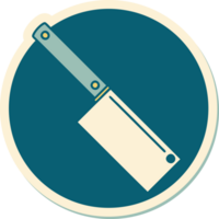 sticker of tattoo in traditional style of a meat cleaver png