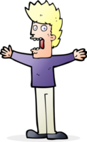 cartoon terrified man png