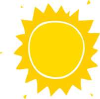 soleil de dessin animé de style couleur plat png