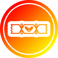 Kerstmis kraker circulaire icoon met warm helling af hebben png