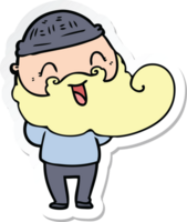 sticker of a happy bearded man png