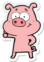 sticker van een happy cartoon varken png