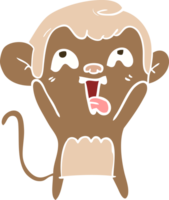 singe de dessin animé de style plat couleur fou png