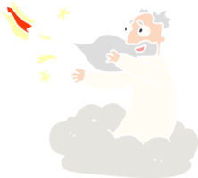 cartoon doodle god op wolk png