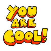 you are  hand textured cartoon cool symbol png