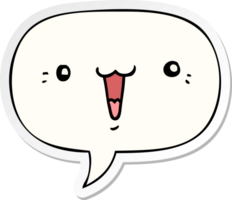 cute cartoon face with speech bubble sticker png