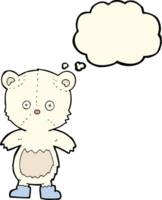 cartoon polar bear cub with thought bubble png