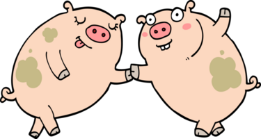 cartoon pigs dancing png