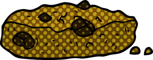 dessin animé doodle biscuit aux pépites de chocolat png