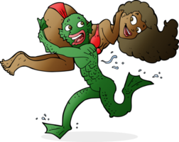 cartoon swamp monster carrying girl in bikini png