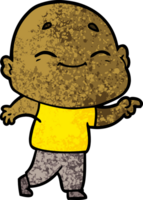 cartoon happy bald man png