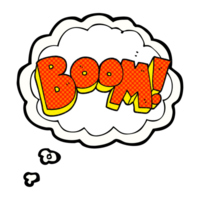 hand drawn thought bubble cartoon boom png