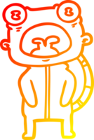 warm gradient line drawing of a cartoon weird alien communicating png