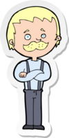 sticker of a cartoon man with mustache png
