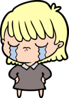 Cartoon-Frau weint png