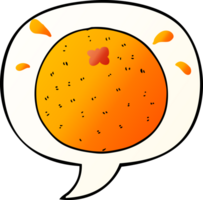 desenho animado laranja com discurso bolha dentro suave gradiente estilo png