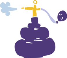 vaporisateur de bouteille de parfum doodle dessin animé png