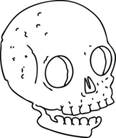 line drawing quirky cartoon skull png