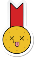 sticker of a cute cartoon gold medal png