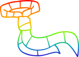 rainbow gradient line drawing of a cartoon office tie png