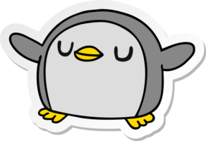 klistermärke tecknad serie illustration söt av en söt pingvin png