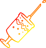 warm helling lijn tekening van een tekenfilm injectiespuit naald- png