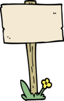 poteau de signalisation de doodle de dessin animé png