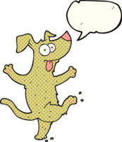 hand drawn comic book speech bubble cartoon dancing dog png