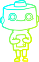 frío degradado línea dibujo de un dibujos animados robot png