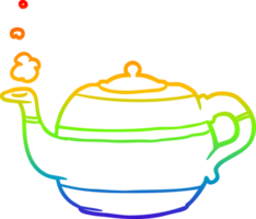 rainbow gradient line drawing of a tea pot png