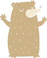 orso cartone animato in stile piatto a colori png