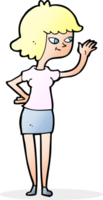 cartoon friendly girl waving png