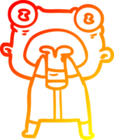 warm gradient line drawing of a cartoon weird alien communicating png