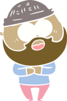 hombre barbudo de dibujos animados de estilo de color plano png