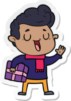 sticker of a happy cartoon man png