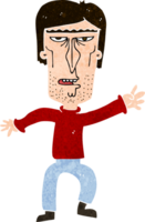 cartoon angry man waving warning png