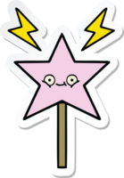 sticker of a cute cartoon magic wand png